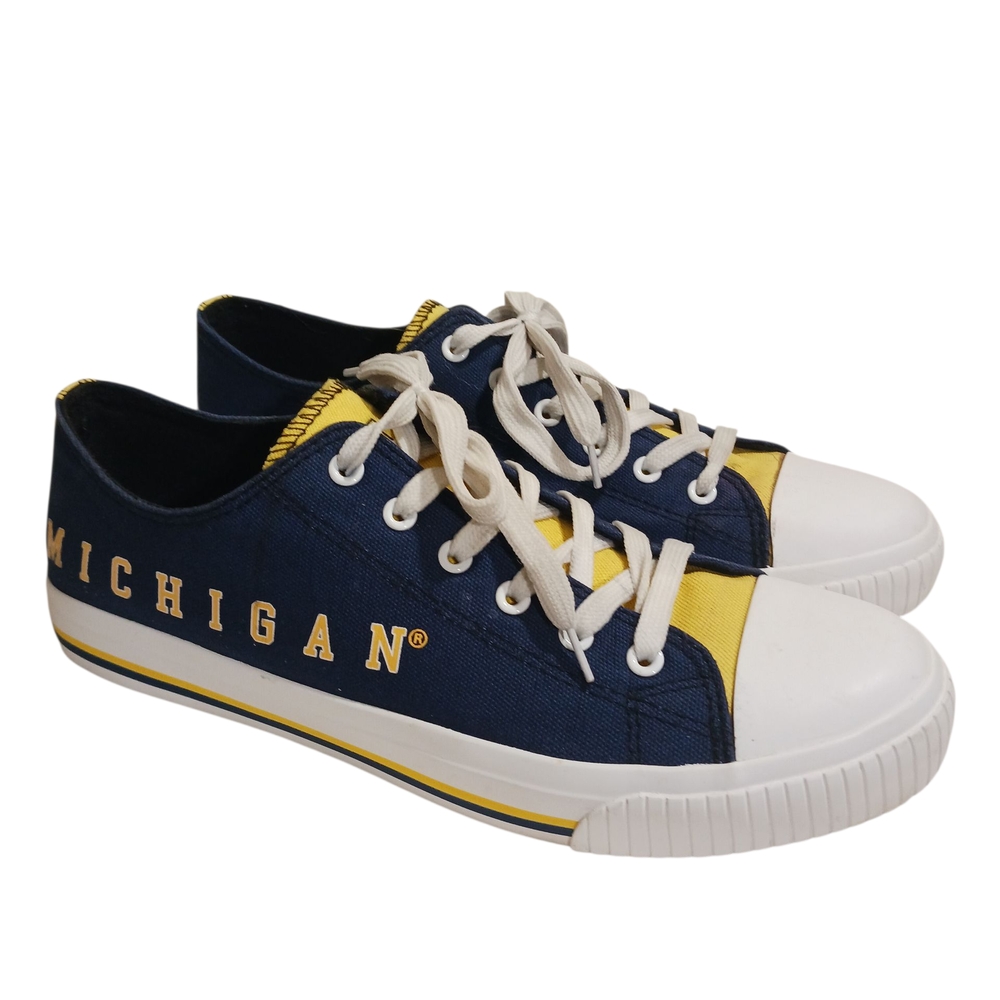 Michigan Navy and Yellow Sneakers